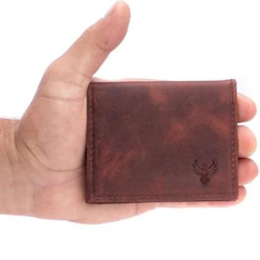 Imagem de Carteira Masculina 100% Couro Legítimo Modelo Em L - FRANBOOTS, Pinhão