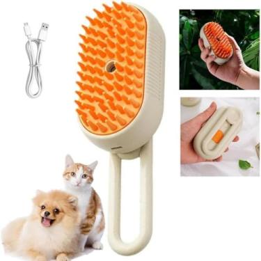 Imagem de Escova de Pet com Vapor para Cachorros e Gatos - Escova Removedora de Pelos Recarregável USB - Limpeza e Massagem para Cães e Gatos - Nalux