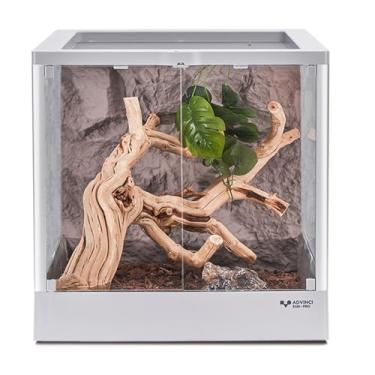 Imagem de Terrário de vidro para répteis 45,7 cm x 45,7 cm x 45,7 cm 24 galões Knock-Down de malha de segurança com bloqueio duplo ventilação durável moldura de alumínio design moderno