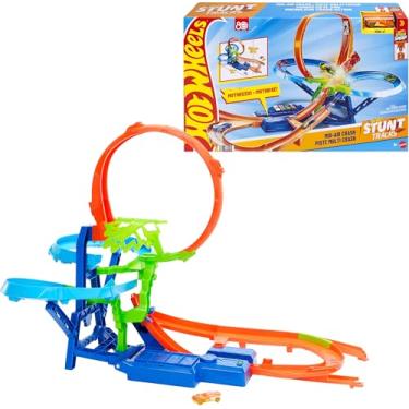 Imagem de Hot Wheels, Pista de Brinquedo Stunt Tracks Choque Multi-Aéreo com 1 Carrinho, Para crianças a partir de 5 anos, Mattel