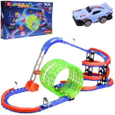 Imagem de Pista de Carrinhos Infantil Brilha no Escuro 91 Peças - Castela