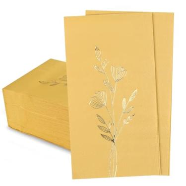 Imagem de Guardanapos de outono, guardanapo de papel descartável, 2 camadas, 100 peças, folhas douradas, guardanapos de ação de graças para jantar, piquenique, aniversário, festa de casamento