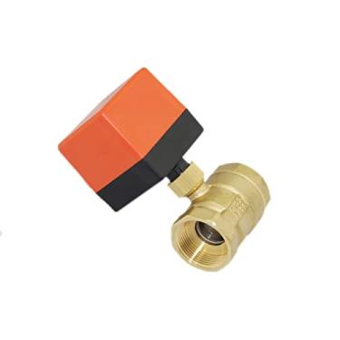 Imagem de 1/2 quot; 3/4 quot; 1 quot; 1-1/4 quot; 1-1/2 quot; 2 quot; válvula de esfera motorizada 3 fios, 2 controles, latão, válvula de esfera motorizada bidirecional, 1 peça