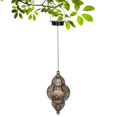 Imagem de Lanternas solares externas - Lâmpada decorativa movida a energia solar para exterior | Decoração de jardim, decoração de férias ao ar livre para varanda, quintal, terraço, acampamento, festa