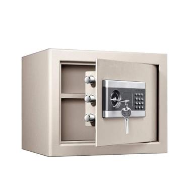 Imagem de Cofre eletrônico à prova d'água à prova de fogo, caixa de segurança de aço resistente com teclado digital, cofre de parede para joias, dinheiro e documentos, 30 cm (cinza claro, estilo Master Lock)