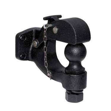 Imagem de Engate de reboque, engate de gancho preto fosco 5.1 cm 50mm bola reboque resistente 5 toneladas carro reboque RV peças trailer trailer trailer acessórios (bola de 5 polegadas)