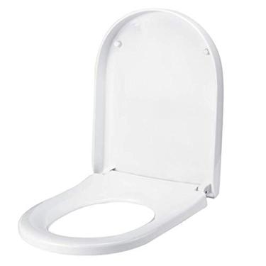 Imagem de Assento sanitário assento de vaso sanitário macio fechamento espesso capa de assento de vaso sanitário quadrado redondo tipo O V. Branco tipo V