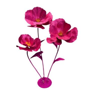 Imagem de KiBcsLic Flores artificiais gigantes para casamento, grandes flores artificiais, adereços para fotografia, altura de 1,6 m, decoração de casamento e festas de, Rosa Vermelha