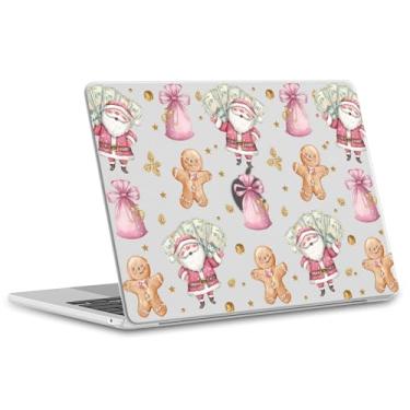 Imagem de OFQKOAKS Capa de Natal compatível com MacBook Pro de 13 polegadas M2 2025, 2024-2016 A2338 M1 A2251 A2289 A2159 A1989 A1708 A1706, capa protetora para laptop fofo e festivo de Papai Noel rico