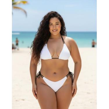 Imagem de Biquíni Cortininha + Calcinha Bicolor Cintura Alta Conforto - SUSSURRO