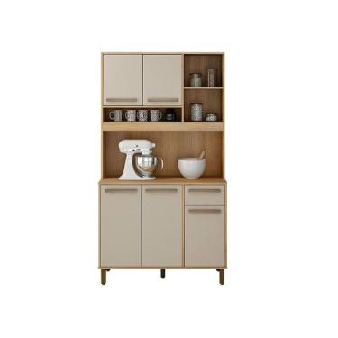 Imagem de Armário de Cozinha Ametista 05 Portas 01 Gaveta Valdemoveis, CINAMONO/