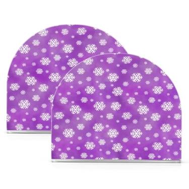Imagem de Wassud Porta-guardanapos de acrílico floco de neve, dispensador moderno de guardanapo de papel em forma de U para mesa, cozinha, sala de jantar, bancada 2 peças (comporta 50-60 guardanapos)
