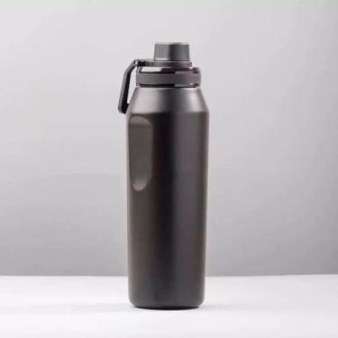 Imagem de Garrafa Térmica Inox Premium 550ml ou 750ml - Tampa Antivazamento 100%, Bico Rosqueável, Mantém Bebidas Quentes e Frias - Ideal para Academia, Trabalho e Dia a Dia(Preto,500ML)