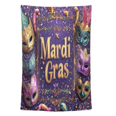 Imagem de STAYTOP Tapeçaria Carnaval Máscara de Parede Tapeçarias para Decoração de Casa Dormitório Sala de Estar Quarto Tapete de Parede (60×51in)