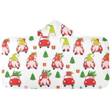 Imagem de Burbuja Toalha de banho com capuz de laço rosa para crianças, toalha de praia de pelúcia macia absorvente para chá de meninas e meninos 3-10 anos, 61 x 127 cm