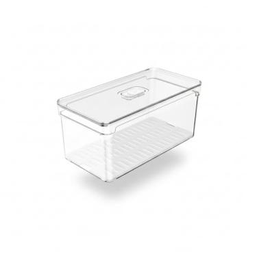 Imagem de Cesto Organizador Acrílico 5L Clear Fresh Com Tampa Para Geladeira e Despensa