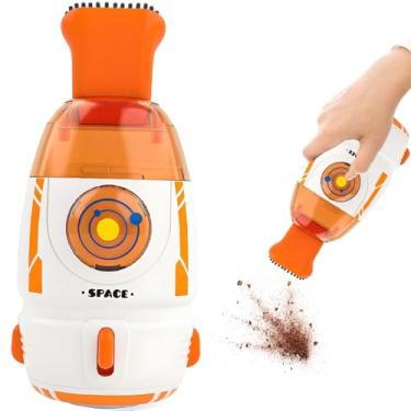 Imagem de Mini aspirador de pó de mesa | Vassoura portátil em forma de foguete portátil recarregável de alta potência sem fio para carro, mesa, poeira, migalhas, pelos de animais de estimação e uso no