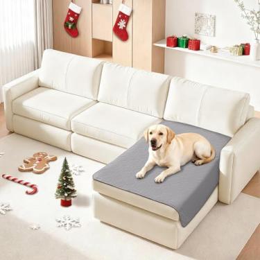 Imagem de CYCMACO Cobertor impermeável para cães, capa de cama macia antiderrapante, lavável para cães, protege sofá, móveis, caixa, carro, cobertor resistente a vazamentos (101 x 127 cm, cinza claro)