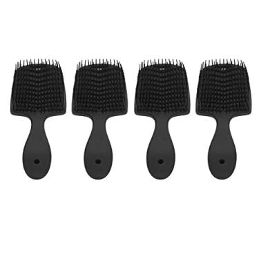 Imagem de Yinhing 4 PCS Escovas Ocas para Massagem No Couro Cabeludo Pente Oco para Desembaraçar o Cabelo Pentes de Estilo Preto Salão Profissional de Preparação para Casa Material ABS 24 X 8,5
