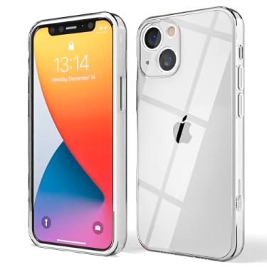 Imagem de Red Ember Capa à prova de choque para iPhone, capa protetora ultrafina de silicone líquido acabamento fosco com forro de microfibra macio antiarranhões (transparente, iPhone 15)