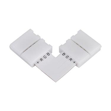 Imagem de Pissente Conector Em Forma de L 4 Pinos Adaptador Em L 4 Pinos Conector de Canto 4 Pinos para Fitas LED RGB 5050 10mm Sem Solda Fácil Encaixe Plug and Play 5Pcs