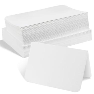 Imagem de Sabary Conjunto de 100 cartões de aquarela em branco com envelopes 63,5 kg/300 g/m² de algodão pesado e dobrável para pintura de Natal, convite, aniversário, casamento (branco, 15,2 x 23,5 cm)