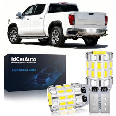 Imagem de idCarAuto 194 168 2825 W5W T10 lâmpadas LED pacote com 2 – 6000K branco, 3030 chips, luzes de substituição interior/exterior do carro (para Chevrolet Silverado 1500 (2014-2025))