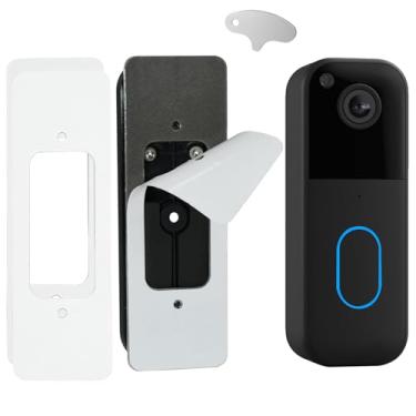 Imagem de Suporte adesivo de campainha compatível com campainha de vídeo 2ª geração (novo modelo), suporte de campainha para placa traseira da câmera, sem furadeira para apartamentos, casa, 1 pacote com chave