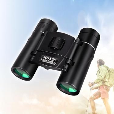 Imagem de Binóculos 300 x 25 para adultos, mini binóculo de bolso compacto de alta potência para observação de pássaros, caça, futebol, concerto, viagens, passeios turísticos, preto