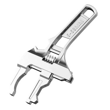 Imagem de Chave de Banheiro Multifuncional Ajustável com Grande Abertura 6-68mm para Reparos Torneiras Tubos Água Design Alça Curta Escala Precisa Aperto Seguro e Estável Canoas Válvulas Conexão