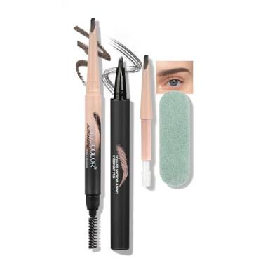 Imagem de Anglicolor Caneta de sobrancelha Microblading, caneta de sobrancelha natural para sobrancelhas, fácil de colorir, longa duração, secagem rápida, modelagem natural, contorno e maquiagem de sobrancelha