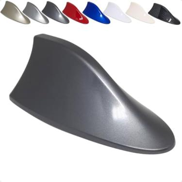 Imagem de Antena Tubarão Shark com Sinal de Rádio FM AM Multimarcas Ideal para Carros com Teto Curvo (Cinza)
