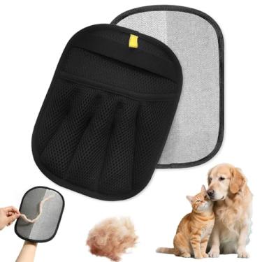 Imagem de Luva Removedora de Pelos Eletrostática para Pets,Luva Removedora de Pelos Com Cinco dedos,Luva Para Tirar Pelo de Gato e Cachorro de Sofá,Roupas e Carpete,Lavável e Reutilizável (Preto,2 Unidades)