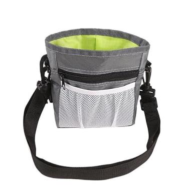 Imagem de Bolsa de treinamento para cães ao ar livre com dispensador de cocô embutido e armazenamento de vários bolsos para treinamento com mãos livres, cinza