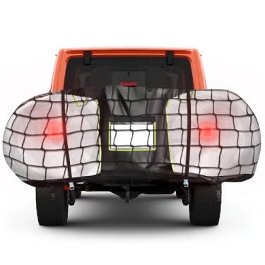 Imagem de Capa de bicicleta para transporte em rack 600D impermeável ao ar livre capa de bicicleta resistente para 2 bicicletas com luzes traseiras visíveis, janela de placa de licença e 3 tiras elásticas para