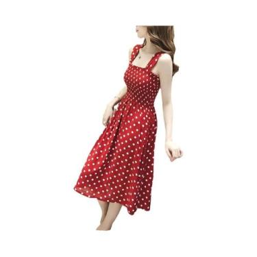 Imagem de Vestido Maxi Vintage De Verão Com Estampa De Poás E Babados plus Size 