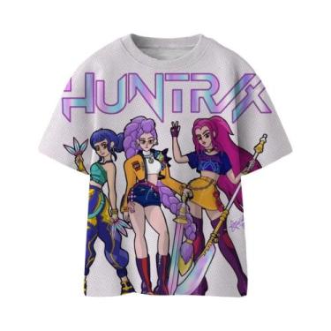 Imagem de Camiseta 3D KPop Devil Hunter Huntrix De Verão Para Meninas E Meninos,