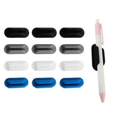 Imagem de GUQIANLU 12 porta-lápis adesivos para mesa, organizador de canetas de silicone flexível para paredes, prancheta, mesa, itens essenciais de escritório, material de sala de aula para professores
