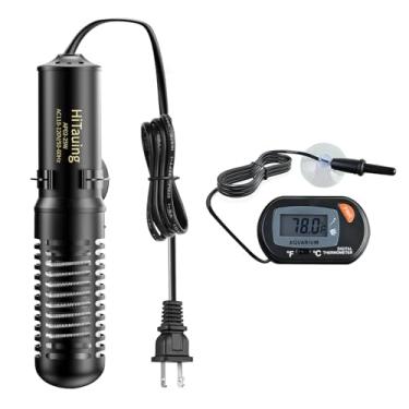 Imagem de HiTauing Aquecedor de aquário pequeno de 25 W, temperatura constante de 25 °C, aquecedor de aquário com termômetro digital, aquecedor submersível de tanque betta/tartaruga para tanques de água doce e