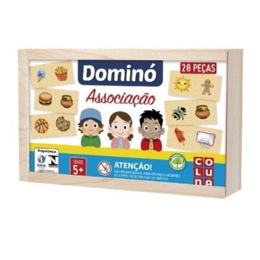 Imagem de Dominó Educativo Associação de Ideias em Madeira Coluna - Pais E Filho