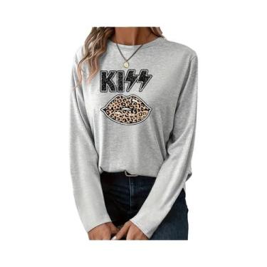 Imagem de Camiseta Feminina Slim De Algodão De Manga Longa Branca, Tops Finos Pa