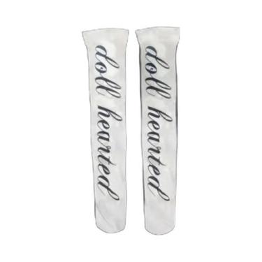 Imagem de Meias Longas Brancas Y2K Punk Com Estampa De Grafite, Harajuku, Altas 