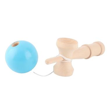 Imagem de Cosiki Brinquedo Kendama de Madeira Portátil Com Corda, Melhora Os Reflexos e a Coordenação Olho-mão para Diversão Em Grupo, Festas de Formatura (Verde)