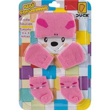Imagem de Kit 3 peças Luva + Touca + Meia para Bebê Recém Nascido Fofurinha COEL