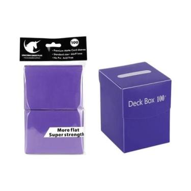 Imagem de Caixa De Cartas Padrão Fosca Para Pokémon MTG TCG Com Divisória 100PCS