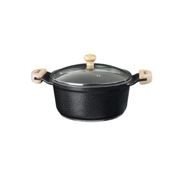 Imagem de Caçarola Preto Craqueado Antiaderente Cerâmica Javali Am24Cm