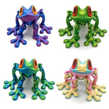 Imagem de Sapo magnético impresso em 3D, novos ímãs de geladeira de sapos, ímã de geladeira de sapo saltador realista com modelo de juntas articuladas, para armários e superfícies de metal, decoração de cozinha