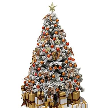 Imagem de Decoração de árvore de Natal 1,5/1,8/2,1/3/4 metros pacote de cedro branco simulação queda neve flocagem árvore casa 2,4 m (2,4 m)