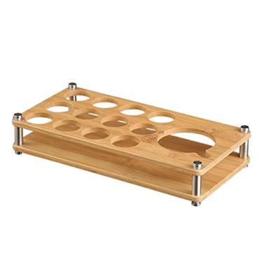 Imagem de 5sssallefaa Suporte de copo multiuso, resistente, prático, durável, bambu, 12 compartimentos, suporte de exibição para KTV Holiday Restaurant Pantry Kitchen/1101