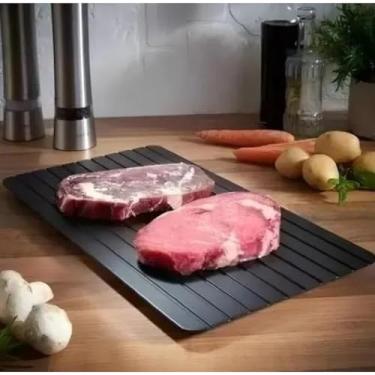 Imagem de Tábua Mágica para Descongelar Alimentos Rápido 35x20cm | Descongelamento Natural sem Eletricidade | Tábua de Alumínio Térmico para Carnes e Peixes | Praticidade e Higiene na Cozinha